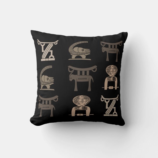 Coussin Art africain moderne abstrait contemporain (Recto)