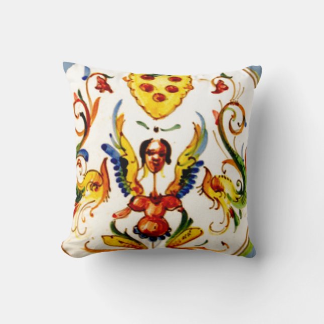Coussin Art antique vintage de poterie de majolique (Recto)