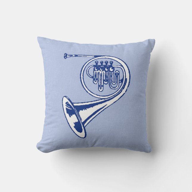 Coussin Art bleu de cor de harmonie (Recto)