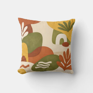 Coussin Art botanique abstrait boho