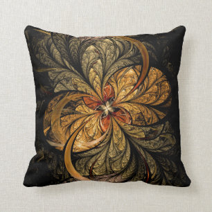 Coussin Art brillant de fractale de feuille