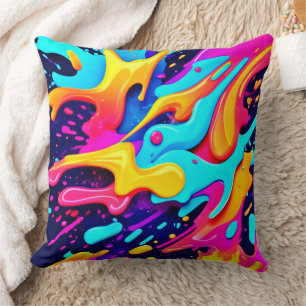 Coussin Art coloré dynamique du chaos des couleurs