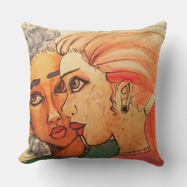 Coussin Art d'aquarelle par des amis de magie de Kesa F (Recto)