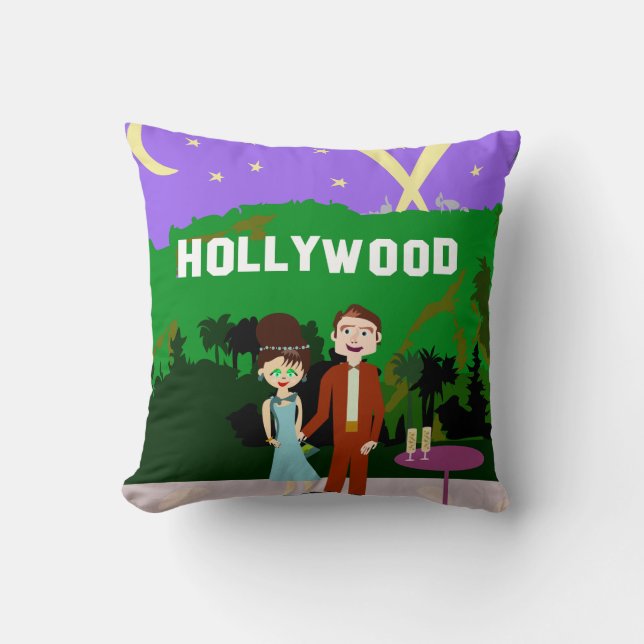 Coussin Art de caractère rétro romantique d'Hollywood (Recto)