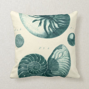 Coussin Art de coquillage rouge et vert