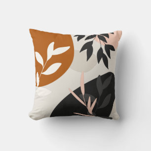 Coussin Art de feuilles abstraites