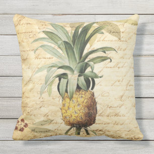 Coussin Art de l'ananas tropical rustique
