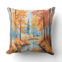 Art de l'aquarelle de la forêt d'automne