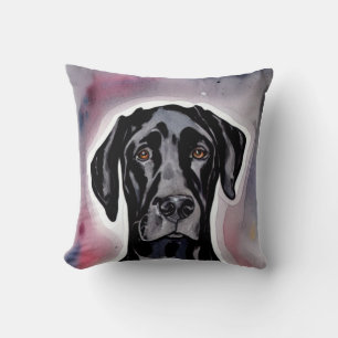 Coussin Art de l'aquarelle noire
