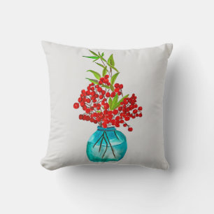 Coussin Art de l'aquarelle Red Berries
