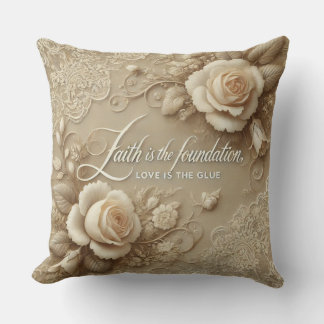 Coussin Art de l'IA Rose enchantée