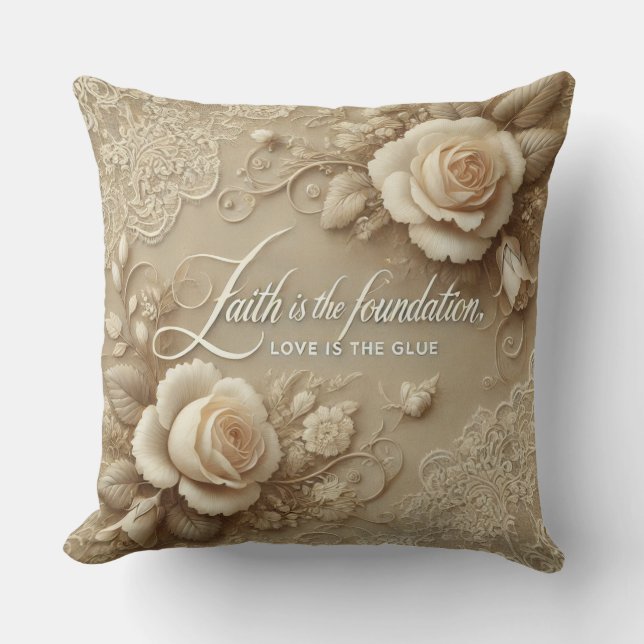 Coussin Art de l'IA Rose enchantée (Recto)