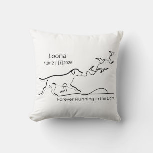 Coussin Art de ligne de sympathie mémorial personnalisé po
