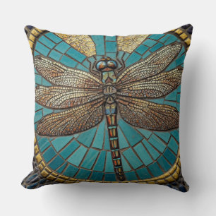 Coussin Art de mosaïque Libellule