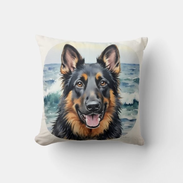 Coussin Art de motif de confettis aquarelle Bernedoodle (Recto)