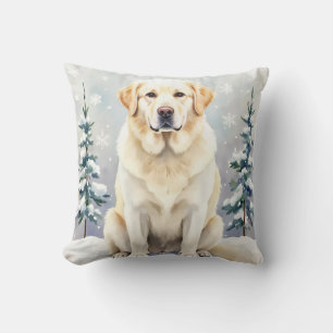 Coussin Art de motif de flocon de neige à l'aquarelle des