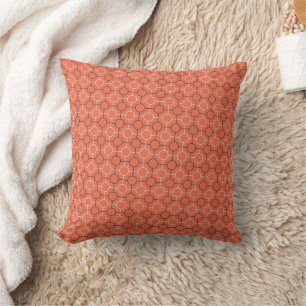 Coussin Art de motif de grille de cercles géométriques rét