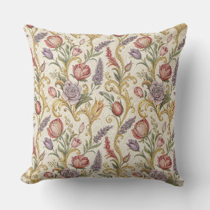 Coussin Art de motif floral orné vintage français