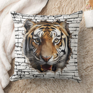 Coussin Art de mur cassé Jaguar 3D – Safari réaliste