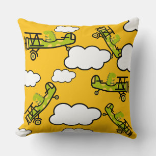 Coussin Art de nurserie de pilote de dinosaure animal