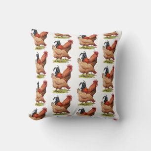 Coussin Art de poulet et de coq, volaille, animaux de ferm