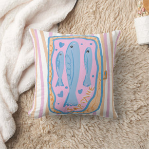 Coussin Art de sardine mignon