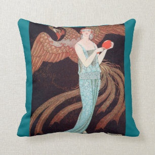 Coussin Art déco, carreau de coton de Nouveau d'art