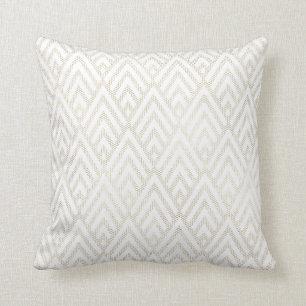 Coussin Art Déco Delicate Net Tribal Géométrique Blanc