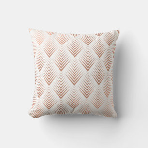 Coussin Art Déco Rose Dieu Cuivre blanc géométrique Tribal