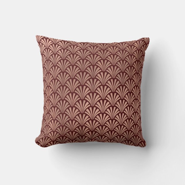 Coussin Art Déco Rose Dieu Cuivre Bourgogne Coquillages Sc (Recto)