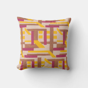 Coussin Art Déco vintage motif géométrique pochoir jazz