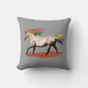 Coussin Art d'imaginaire - cheval d'arc-en-ciel