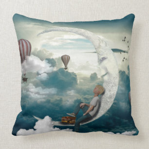 Coussin Art d'imaginaire de ballons à air de garçon de