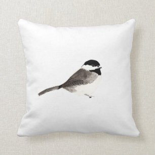 Coussin Art d'oiseau de Chickadee