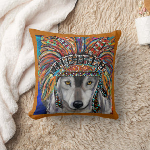 Coussin Art du Loup Gris