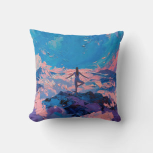 Coussin Art du Yoga : Beauté Équilibrée (Peinture à l'Huil