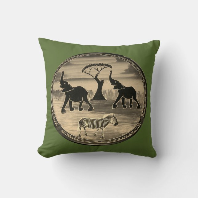 Coussin Art Eléphant Africain (Recto)