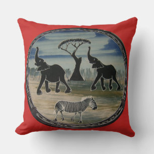 Coussin Art Eléphant Africain
