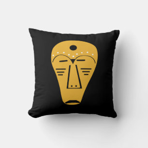Coussin Art facial abstrait contemporain aborigène tatoué