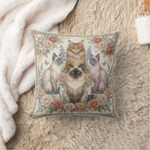 Art félin floral ornemental victorien vintage