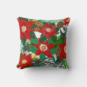 Coussin Art floral de Noël