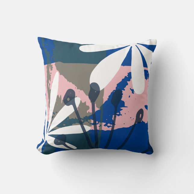 Coussin Art floral tropical abstrait (Recto)
