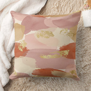 Coussin Art fluide accentué d'or - Marbre de Sienne (7)