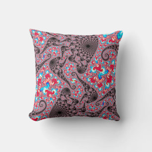 Coussin Art fractal en spirale trippy groovy bohème hippie
