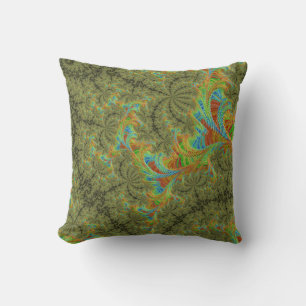 Coussin Art fractal spirale psychédélique tripant