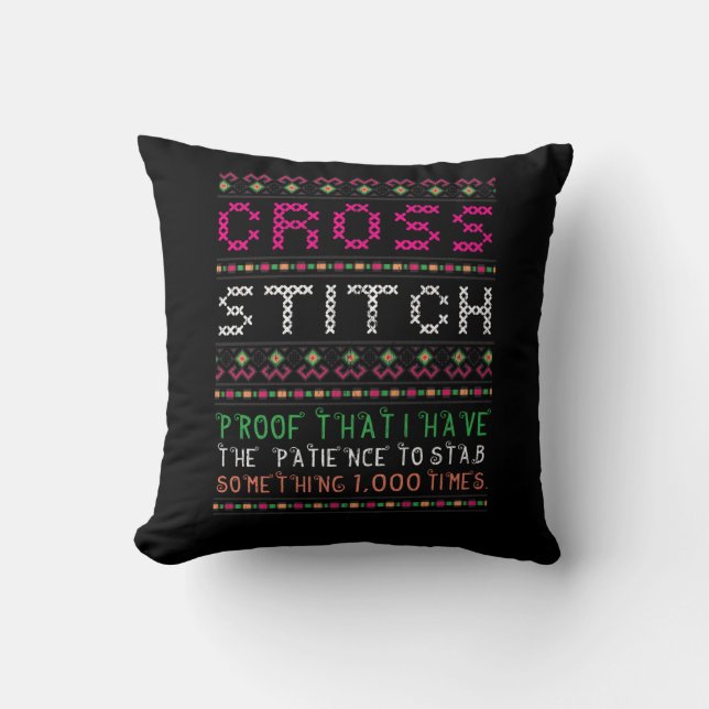 Coussin Art Funny Cross Stitch Needlepoint Sewing Needle (Recto)
