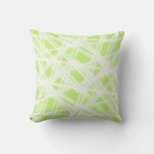 Coussin art géométrique moderne abstrait vert et blanc