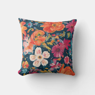 Coussin Art Graphique Floral vibrant