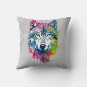 Coussin Art graphique Wolf Wolves Animal