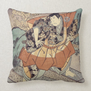 Coussin Art japonais - un samouraï dans la position de